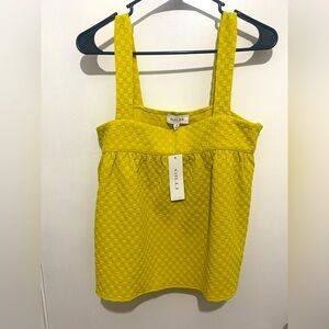 Gilli Yellow Smocked Sleeveless Tank Top